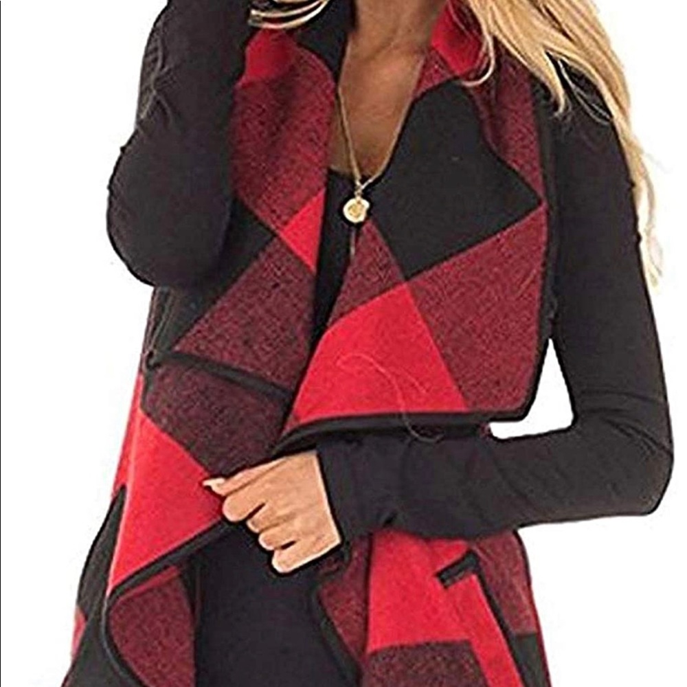 Women’s Buffalo Plaid Vest/Cardigan